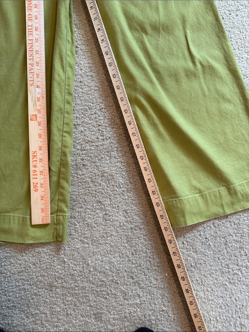 Maeve by Anthropology Ettie Chartreuse/Green Wide-Leg High Rise Linen Pants 11 - Picture 9 of 12